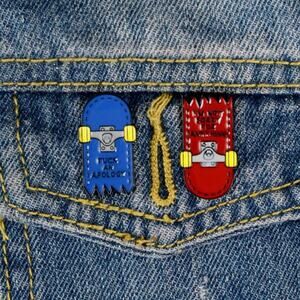 2 BFF Broken Skateboard(s) Pin Brooch f@ck apologies